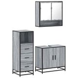 VidaXL Ensemble de meubles de salle de bain 3 pièces Gris placage bois Sonoma