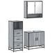 VidaXL Ensemble de meubles de salle de bain 3 pièces Gris placage bois Sonoma