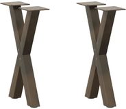 vidaXL Salontafelpoten 2 st X-vormig 38x(42-43) cm staal naturel