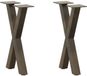vidaXL Salontafelpoten 2 st X-vormig 38x(42-43) cm staal naturel