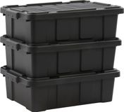 IRIS Powerbox Robuust Opbergbox - 25L - 100% Recycled Kunststof - Zwart - Set van 3