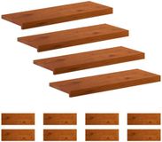 vidaXL Trap Tread 12 st 80 x 30 x 2 cm Bruin Massief Eikenhout