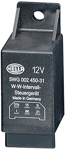 HELLA 5WG 002 450-311 Relais, ruitenwisserregelinterval - 12V - 6-polig - Met houder