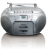 Lenco SCD-420SI - Draagbare radio CD-speler met MP3 optie en koptelefoon - Zilver