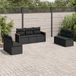 Prolenta Maison Exclusive - Tuinset voor de tuin, 7-delig, met kussens, zwart, van polyrotan