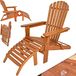 CASARIA® Chaise longue en bois résistant aux intempéries pliable capacité de charge 160 kg repose-pieds accoudoirs jardin balcon terrasse chaise de jardin chaise longue ergonomique Adirondack