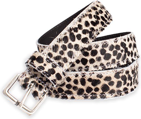 Legend Dames - Leren riem - Cheeta Wit - 80cm