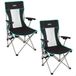 AKTIVE Set van 2 klapstoelen, Deluxe, ademende mesh-rug, stalen frame, onderzetters, draagtas, voor camping en outdoor