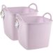 Plasticforte bac/seau/panier à linge - 2x - flexible - rose - 27 litres - carré - plastique - 36 x 34 x 37 cm