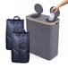Relaxdays afvalscheidingsbak glas en plastic, 170L, 2 zakken, 80x57x37cm, grijs