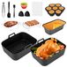 Ensemble d'accessoires pour friteuse à air chaud - 12 pièces - Silicone - Comprend un panier, une plaque à pizza et un moule à gâteau - Convient au modèle AF400EU