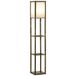 HOMCOM lampadaire - bois - 26x26x160cm - brun