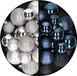 Kaemingk B.V. Boules de Noël 60x pièces - mélange argent/bleu foncé - 4-5-6 cm - plastique - décoration de Noël