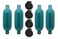Extreme Max BoatTector Opblaasbaar spatbord Waarde 4-Pack - 6.5" x 22", Teal