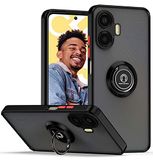 Tumundosmartphone Beschermhoes met zwarte rand en 360 graden draaibare ring voor Realme C55