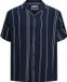 JACK & JONES JCOJEFF AOP RESORT SHIRT SS RELAX LN Heren Overhemd S Navy Blazer/Stripes