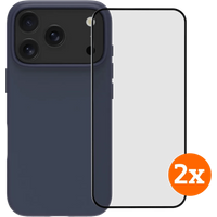 BlueBuilt Protective Back Cover met MagSafe iPhone 17 Pro Blue + Screenprotector Duo Pack