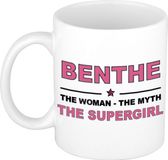 Bellatio Decorations naam cadeau mok - Benthe - Woman Myth Supergirl - koffiemok - 300 ml - collega - moederdag
