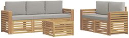 vidaXL - Buiten - bank - set - 6 - st - Wit - en - Lichtgrijs - Polyester