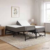 vidaXL Elektrisch Verstelbaar Bedframe Zwart 137 x 190 cm Staal