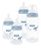 NUK First Choice Babyfles 150 ml Transparant, Blauw Kunststof