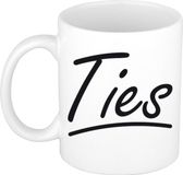 Bellatio Decorations Ties Naam koffiemok - beker - wit