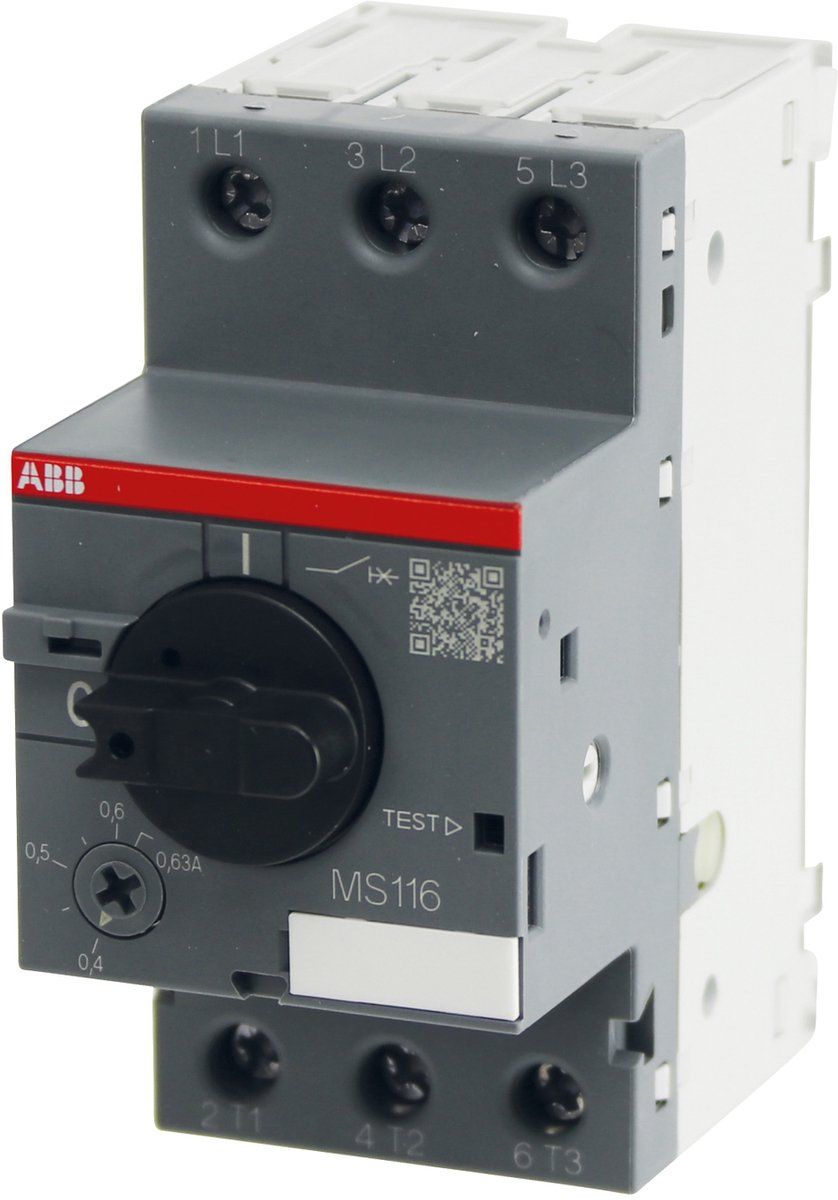ABB 1SAM 250 000 R1004 MS 116-0,63 Motorbeveiligingsschakelaar Instelbaar 690 V/AC 0.63 A 1 stuk(s)