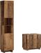 vidaXL Badkamerkast - set - 2 - st - Oud - hout - Bewerkt - hout