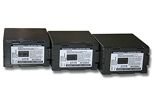 VHBW 3x batterij compatibel met Panasonic NV-EX1, NV-EX21, NV-EX3, NV-GS1, NV-GS11 videocamera camcorder (5400mAh, 7,4V, Li-Ion)