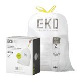 EKO 40-60 liter, 110 Count Trekkoord vuilniszakken, extra sterke vuilniszakken, ongeparfumeerde, lekbestendige, gemakkelijk te doseren rol voor keuken en huishoudelijk gebruik, Code Z, wit