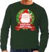 Sweater - groen - Kerstman met wiet Fuck Off I Hate X-mas heren M