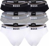 BOSS Slip Briefs 3P Power Set van 6 - Mannen - XL - Weiß/Grau/Schwarz - Katoen/Elastaan - 95%/5%