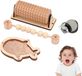 Delige Montessori Busy Board Pièces DIY - Accessoires de jouets sensoriels pour parents - Roues - Poisson à paillettes réversibles - Rouleau en bois - Perles
