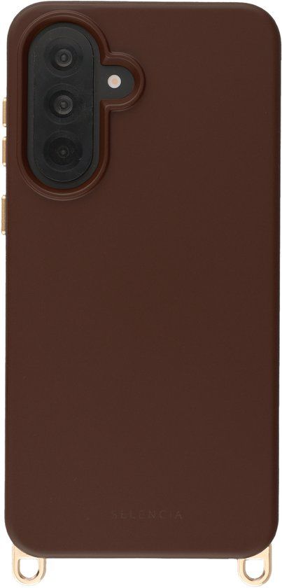Selencia Hoesje - Geschikt voor Samsung Galaxy A37 (5G) - Rivièra geschikt voor MagSafe Backcover met afneembare haakjes - Choco Brown