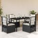 Prolenta Maison Exclusive 5-delige tuinset met kussens, zwart, van polyrotan