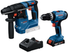 Bosch Blauw Combiset 18V GSB 18V-25 Accu klopboormachine + GBH 18V-18 Boorhamer + 1x2.0Ah + GAL 18V-20 - 0615A5007P