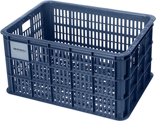Basil Fietskrat L - 40 Liter - Blauw - MIK-Systeem - Gerecycled Materiaal