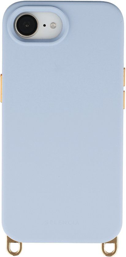 Selencia Rivièra MagSafe Backcover met afneembare haakjes voor de Apple iPhone 17e / 16e - Powder Blue
