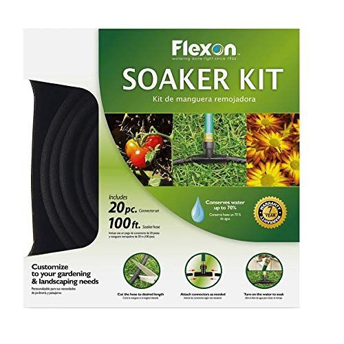 Flexon WS100KITCN 20-delige Soaker Slang Kit - 100' - Zwart