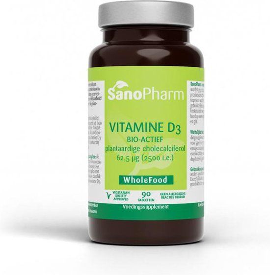SanoPharm Vitamine D3 62.5mcg/2500IE 90 Tabletten