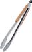 Merkloos Relaxdays Barbecuetang RVS Houten Handgreep 38 cm Zilver/Natuur