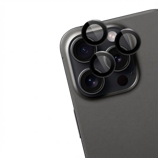 imoshion Camera Lens Protector - Geschikt voor Apple iPhone 15 Pro Max / 15 Pro - 2 Pack - Black Titanium