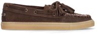 Manfield - Dames - Bruine suède boatloafers - Maat 42