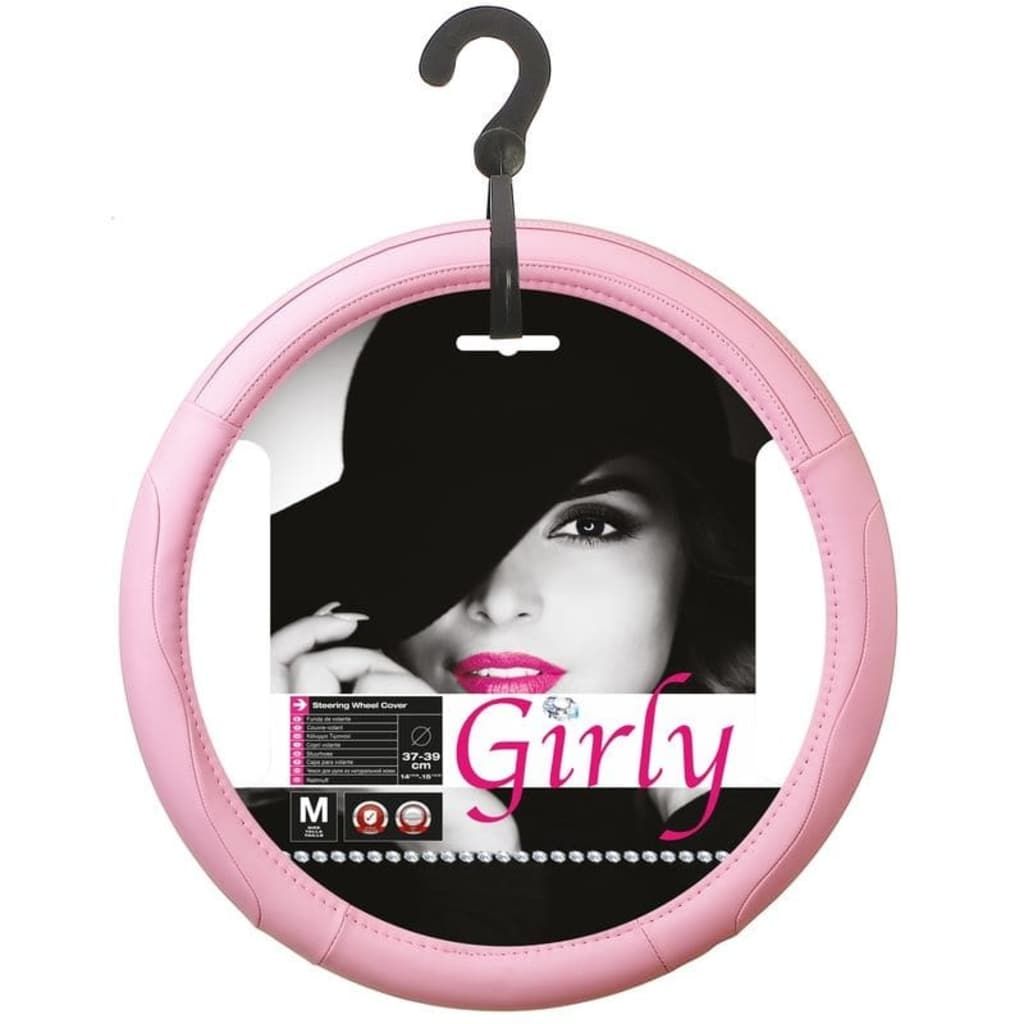 Car Plus stuurhoes Girly universeel PVC roze 37-39 cm