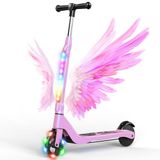 SISIGAD Elektrische step voor kinderen van 6 tot 10 jaar, elektrische step voor kinderen van 13,3 cm (5,3 inch), met ledverlichting en 3 verstelbare hoogtes, maximale belasting 70 kg, snelheid max. 10