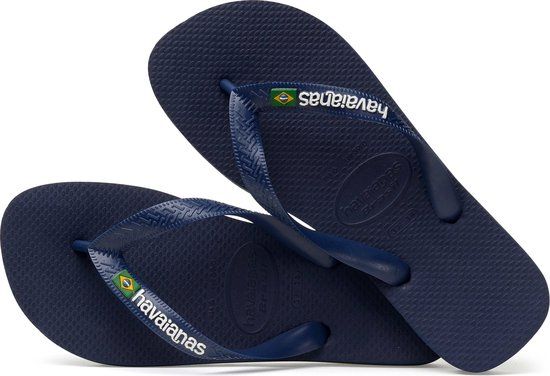 Havaianas Brasil Logo Teenslippers - Navy - Maat 27/28 - Unisex