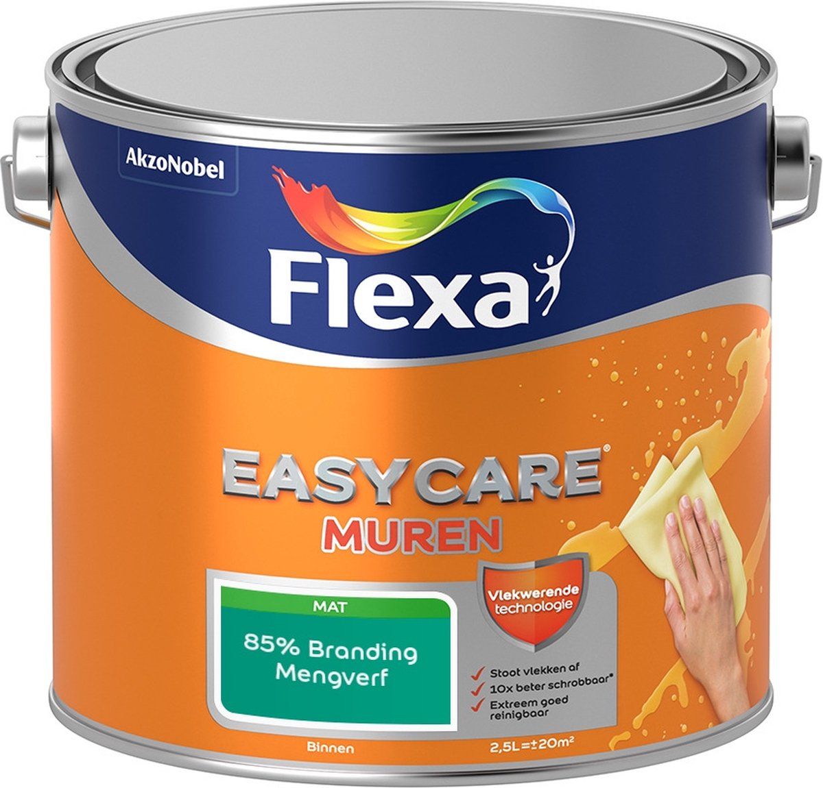 FLEXA Easycare Muurverf - Mat - Mengkleur - 2,5 liter - 8711113229852