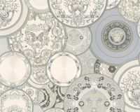 A.S. Création Versace Behang Luxurieus Behang Vliesbehang 10.05 m x 0.70 m Zilver Grijs Wit Gemaakt in duitsland 349013 34901-3