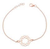 Orphelia Bracelet Rose Center Circle 18.5 CM Zilver 925 18 K Rood verguld ZA-7076/1