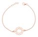 Orphelia Bracelet Rose Center Circle 18.5 CM Zilver 925 18 K Rood verguld ZA-7076/1